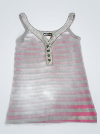 Bunny Pink and Grey Striped Tank Top