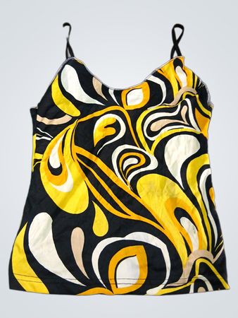 Sixth Sense Yellow and Black Patterned Camisole