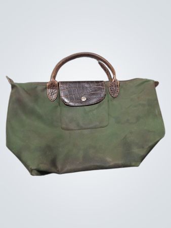 Longchamp Le Pliage Green Nylon Top Handle Bag