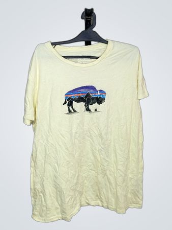 Gelbes T-Shirt mit Bison- Grafik
