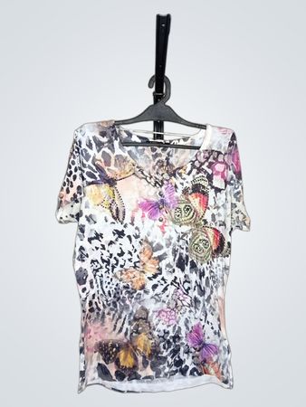 APT.9 Damen Schmetterlingsdruck V-Ausschnitt Top