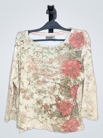 Nicole Miller Floral Print Long Sleeve Top
