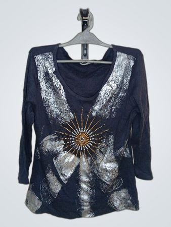 Nally by Millie Schwarzes verziertes Oberteil