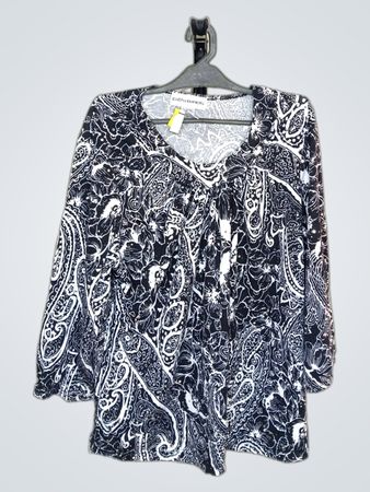 Cathy Daniels Bluse mit Schwarz-weißen Paisleymuster
