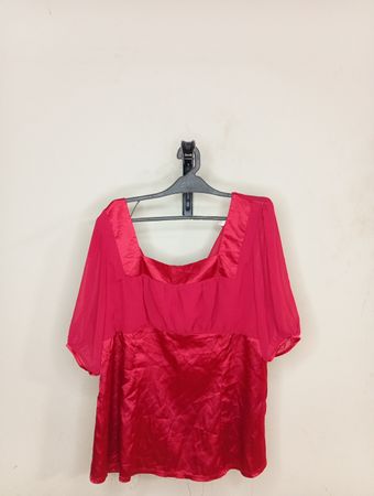 Libian Rotes Quadrat-Ausschnitt-Bluse
