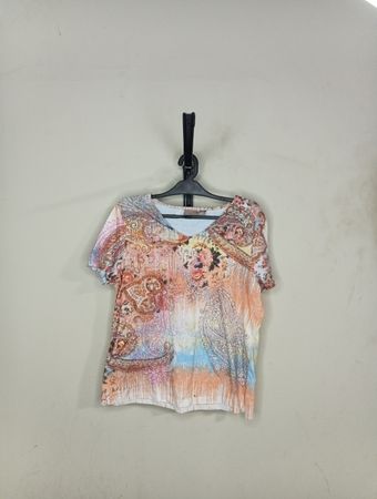 Chico's Paisley Print V-Neck T-Shirt