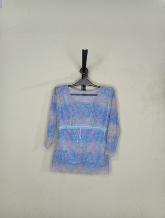 Durchsichtige Paisley-Muster Langarmbluse