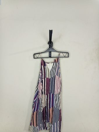 Patchwork Gestreiftes Maxi-Kleid