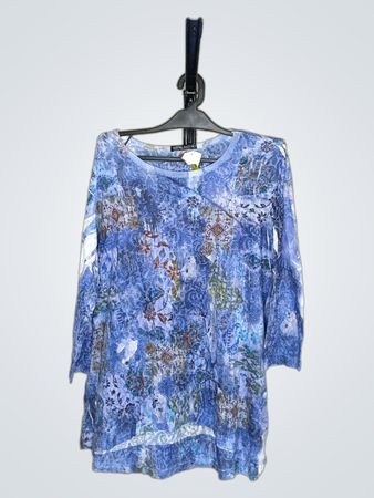 Katrina Marie Blue Floral Print Top