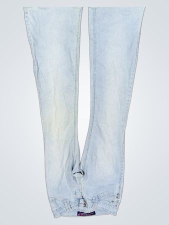 Jeans flared da donna Angels Jeans in lavaggio chiaro con decorazioni rosa