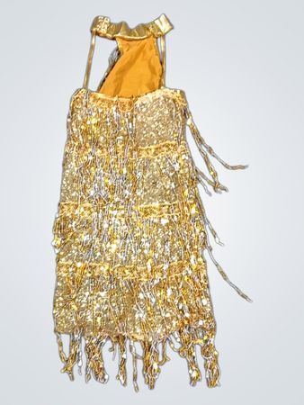 Goldene Pailletten-Fransen-Kleid