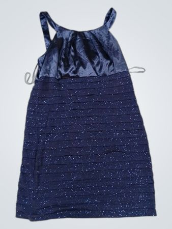 Kathy Roberts Navy Blue Ruffled Sparkle Dress
