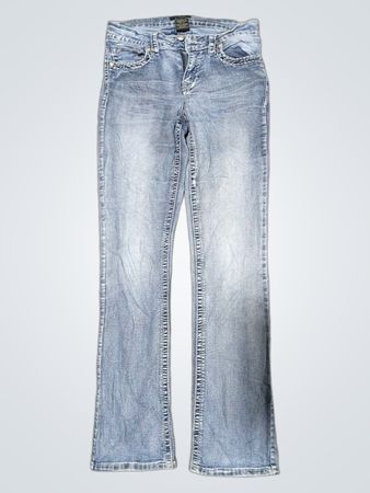 SUKO JEANS Women's Blue Denim Jeans with Embroidered Pockets