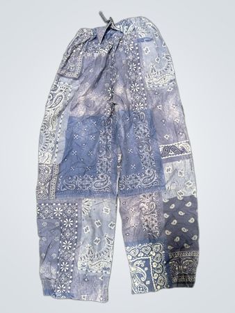 Blue Paisley Patchwork Pants