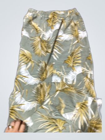 Grüne Palmblatt-Print-Shorts