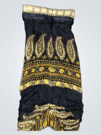 Schwarz und Gelb Paisley Druck Rock