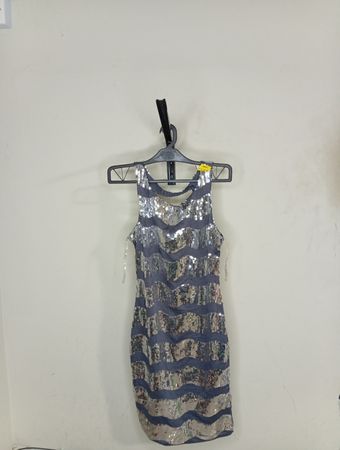 „Pailletten gestreiftes Kleid“