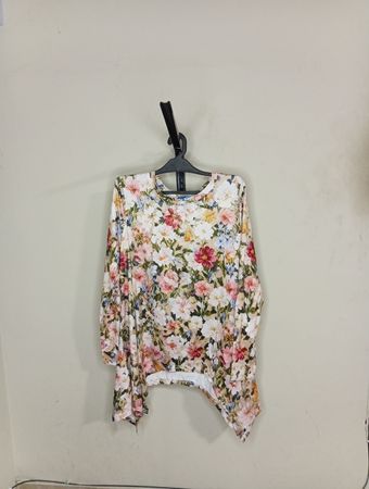 Blumenmuster Langarmshirt