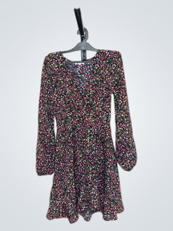 Nine by Britton Floral Print Langarmkleid