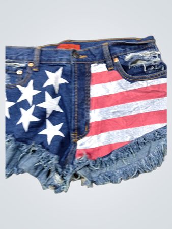 Amerikanische Flagge Denim-Shorts