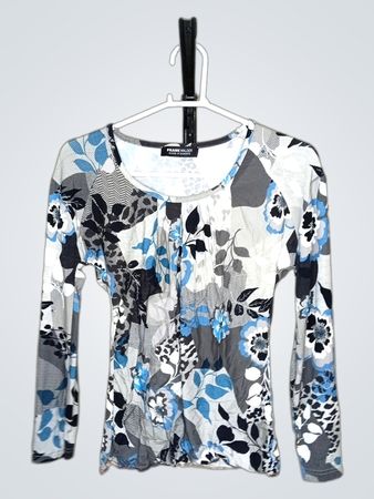 FRANK WALDER Damen Langarm-Blumenmuster-Oberteil
