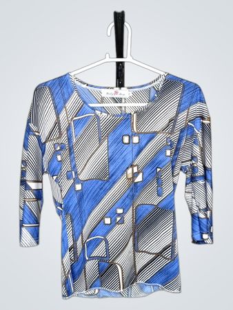 Haly Rosa Damen Blau Geometrisches Print Top