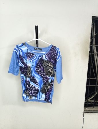 DMJ Blau T-Shirt mit Tierdruck