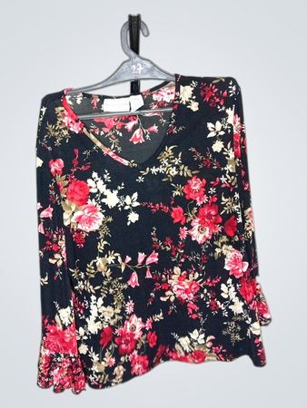 Jaclyn Smith Classic Floral Langarmshirt