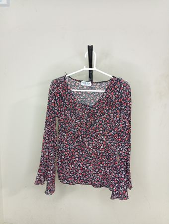 MEGA-NEW PARIS Floral Print Langarmoberteil