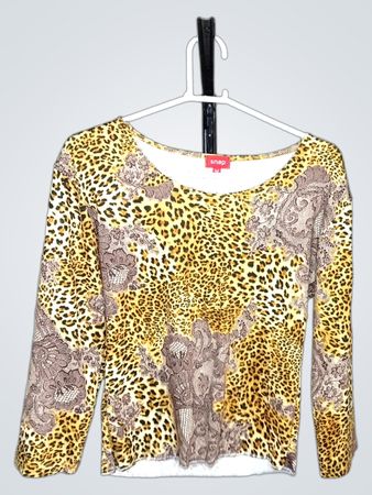 Snap Leopardprint Langarmshirt
