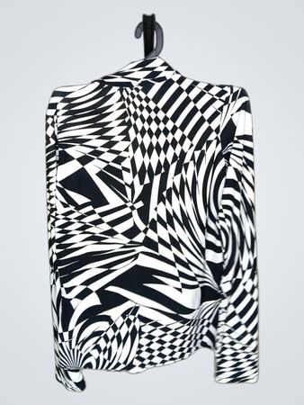 AMISH schwarzer und weißer geometrischer Druckblazer