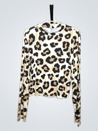 Leopardenmuster Langarmshirt