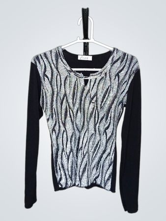 Elizabeth exklusive Damen Langarmtop mit Zebra-Print