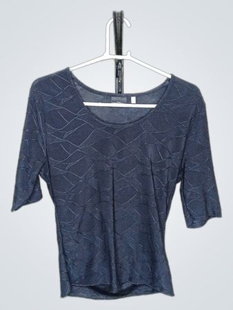 Ihr Sixth Sense Damen Texturiertes Blauer Kurzarmshirt
