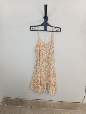 Tag Floral Print Mini Dress