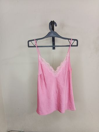 Rosa Spitzenbesatz Cami