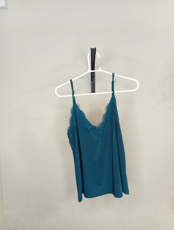Teal Spitze Besatz Cami Top