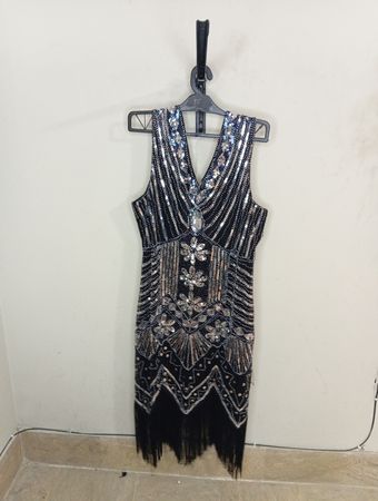 ROBY Pailletten-Flapper-Kleid mit Fransen