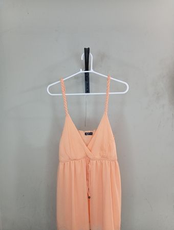 G2 Orange Spaghetti-Träger Kleid