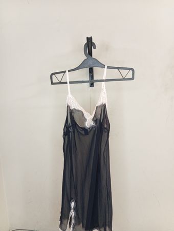 Victoria's Secret Schwarzes Spitzenbesatz Nachthemd