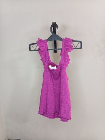 Papaya Smocked Ruffle Top