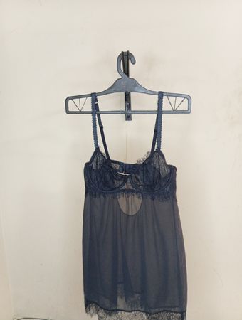 Victoria's Secret Schwarze Spitzen-Babydoll