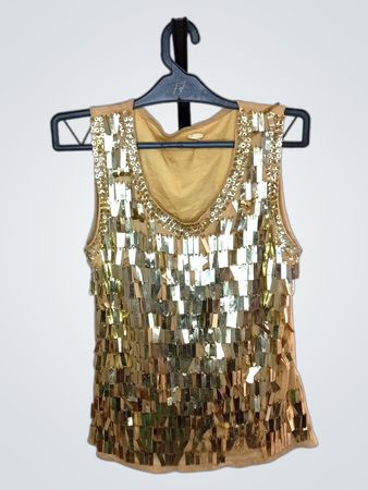 Goldenes Pailletten ärmelloses Top
