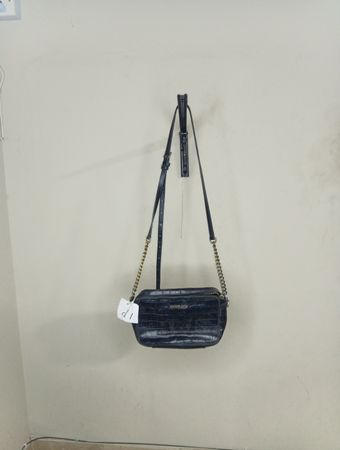 Michael Kors Black Croc Embossed Shoulder Bag
