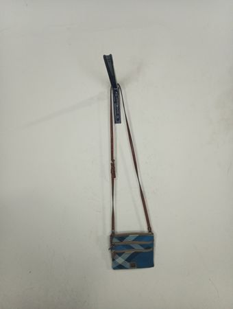 Blue and White Plaid Crossbody Bag