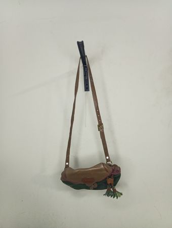 Brown and Green Leather Shoulder Bag