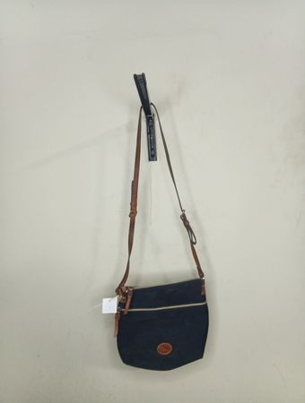 Dooney & Bourke Black Leather Trimmed Crossbody Bag