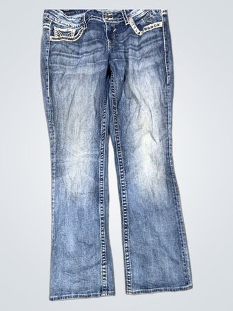 Vigoss Women's Blue Embellished Bootcut Jeans