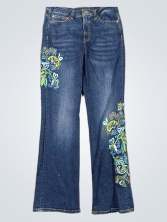 Soft Surroundings Embroidered Bootcut Jeans