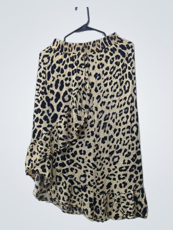 SELF 100% Rayon Rock mit Leopardenmuster und Rüschen